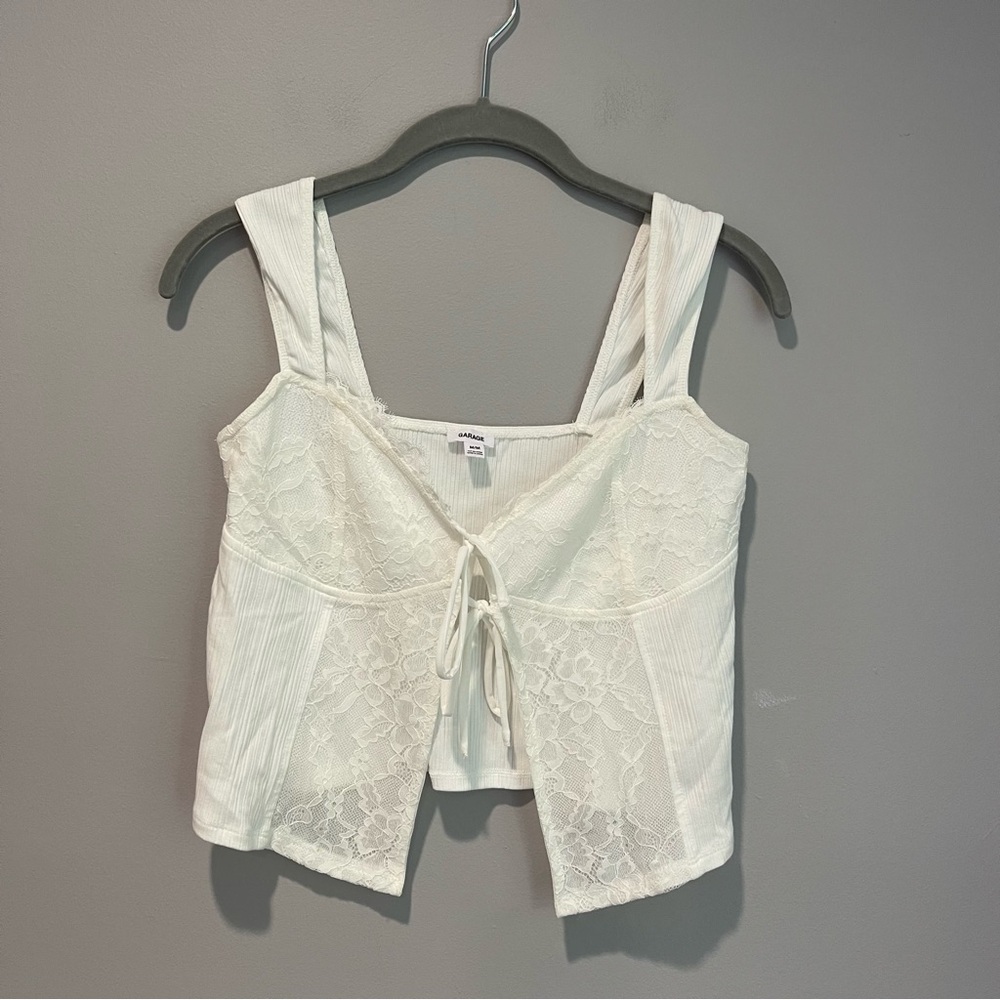 Garage White Lace Tank Top